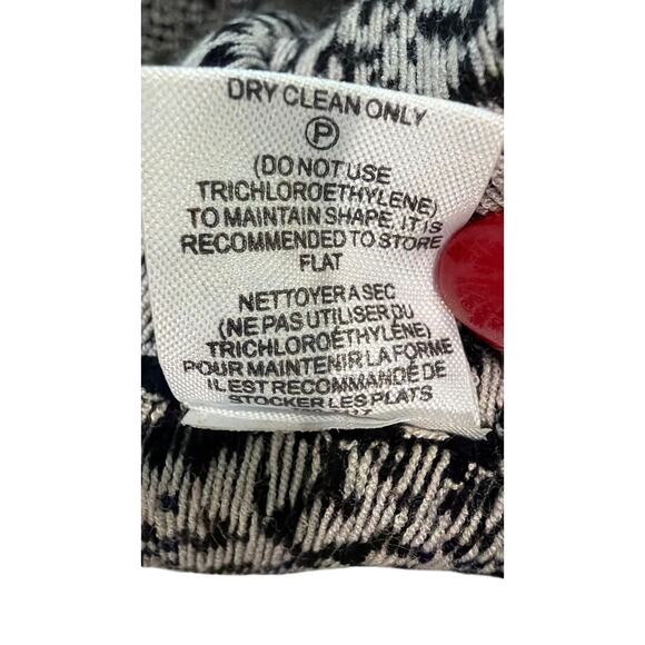 Nanette Lepore Black Ivory Geometric Fit & Flare Knit Dress L NWT - Picture 9 of 9